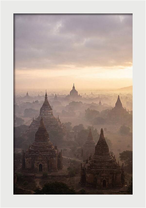 Bagan Pagoda Landscape At Dawn