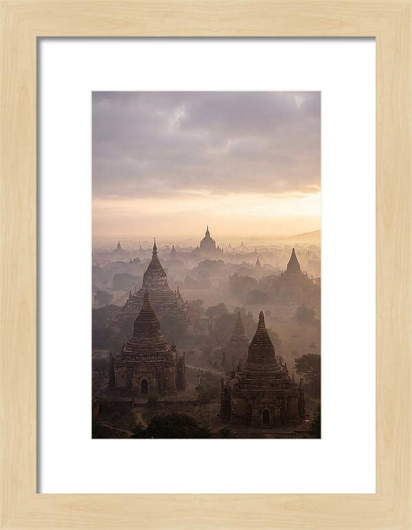 Bagan Pagoda Landscape At Dawn