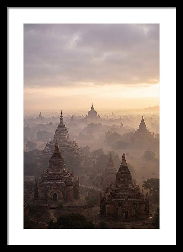 Bagan Pagoda Landscape At Dawn