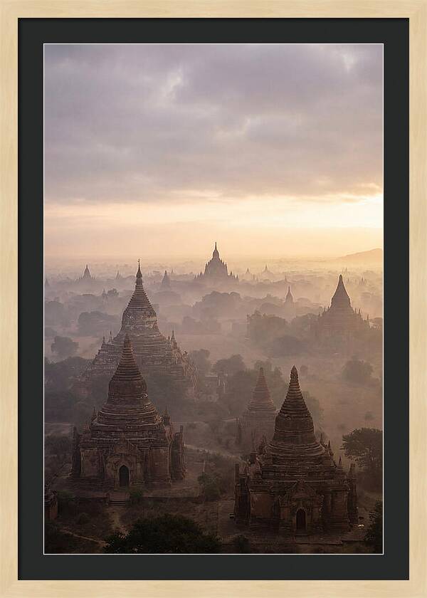 Bagan Pagoda Landscape At Dawn
