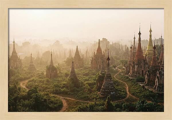 Bagan Temple Field At Dawn