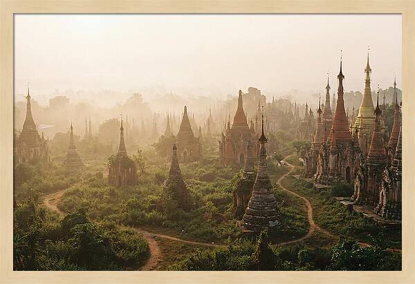 Bagan Temple Field At Dawn