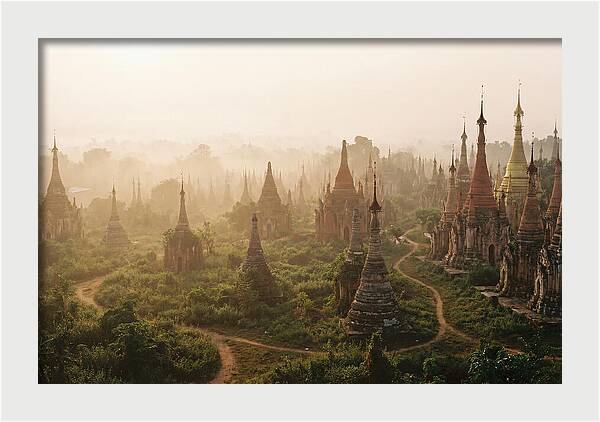 Bagan Temple Field At Dawn