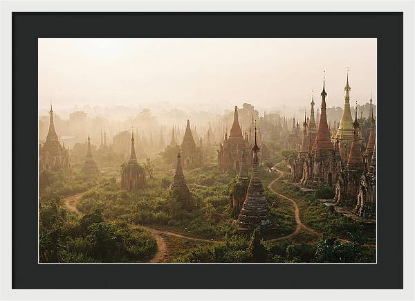 Bagan Temple Field At Dawn