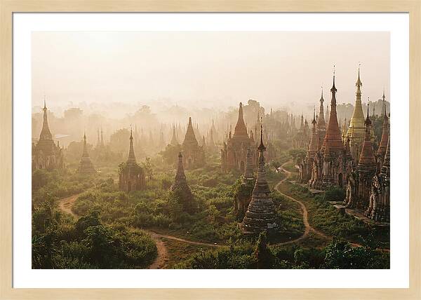 Bagan Temple Field At Dawn