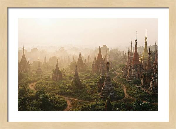 Bagan Temple Field At Dawn