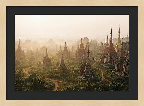 Bagan Temple Field At Dawn