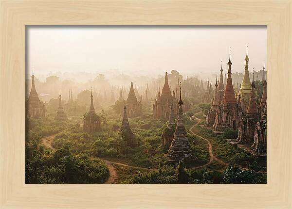 Bagan Temple Field At Dawn
