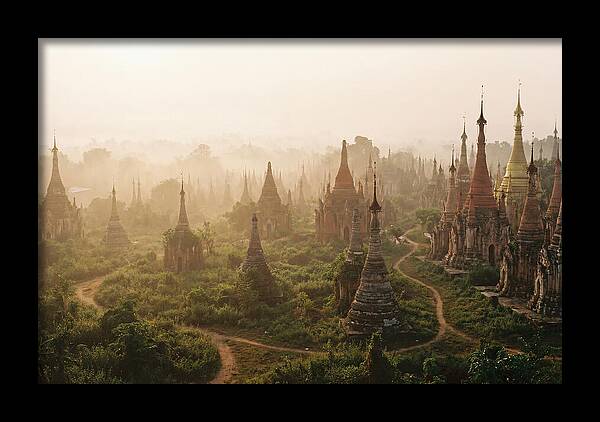 Bagan Temple Field At Dawn