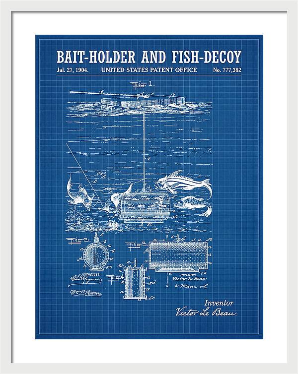 Bait Holder And Fish Decoy Blueprint Patent Us777382a
