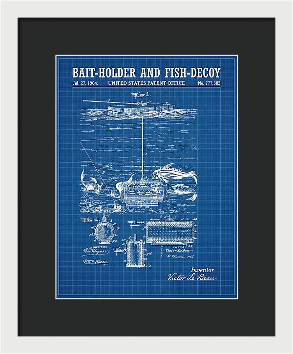 Bait Holder And Fish Decoy Blueprint Patent Us777382a