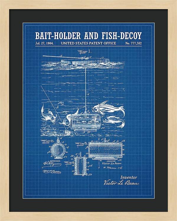 Bait Holder And Fish Decoy Blueprint Patent Us777382a