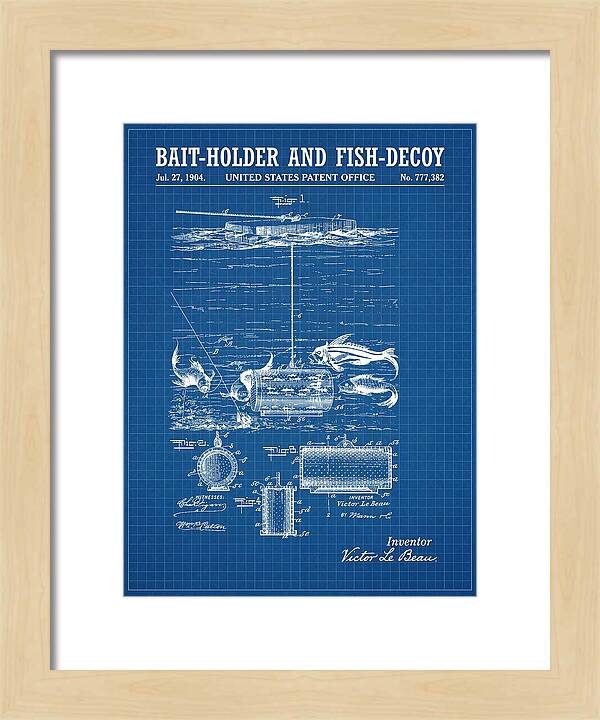 Bait Holder And Fish Decoy Blueprint Patent Us777382a