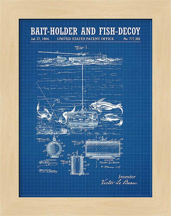Bait Holder And Fish Decoy Blueprint Patent Us777382a