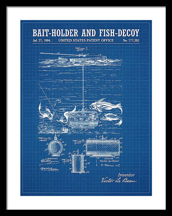 Bait Holder And Fish Decoy Blueprint Patent Us777382a