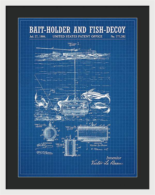 Bait Holder And Fish Decoy Blueprint Patent Us777382a