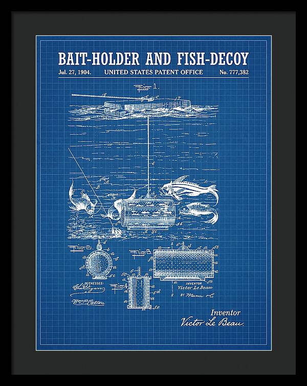 Bait Holder And Fish Decoy Blueprint Patent Us777382a