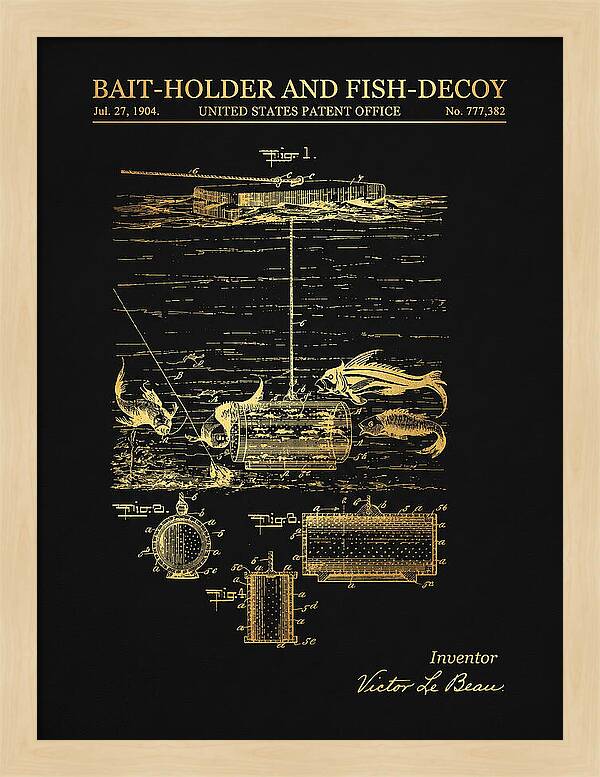 Bait Holder And Fish Decoy Gold Patent Us777382a