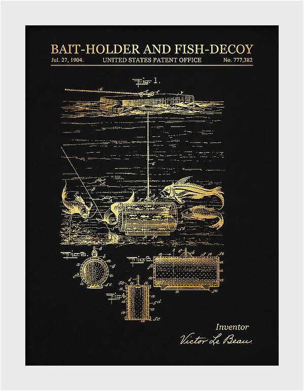 Bait Holder And Fish Decoy Gold Patent Us777382a