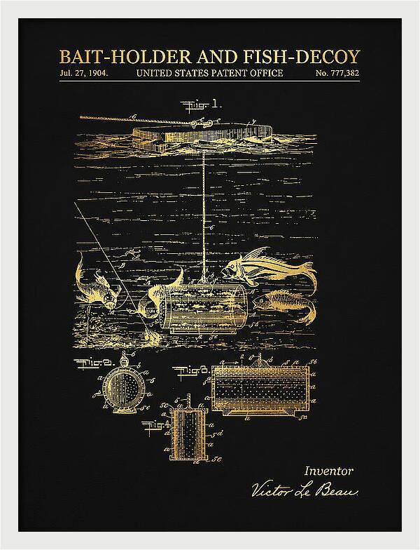 Bait Holder And Fish Decoy Gold Patent Us777382a