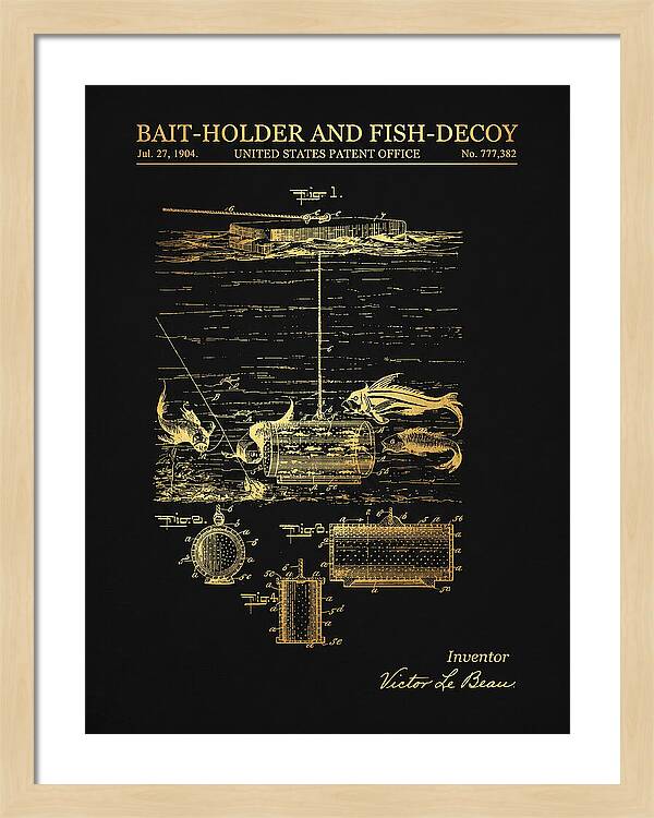 Bait Holder And Fish Decoy Gold Patent Us777382a