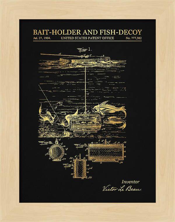 Bait Holder And Fish Decoy Gold Patent Us777382a