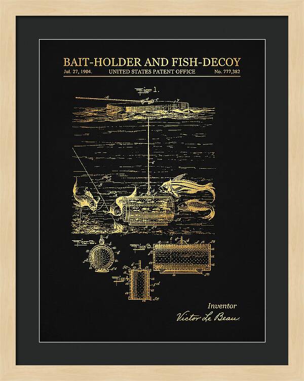 Bait Holder And Fish Decoy Gold Patent Us777382a