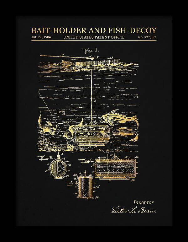 Bait Holder And Fish Decoy Gold Patent Us777382a
