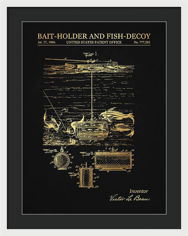 Bait Holder And Fish Decoy Gold Patent Us777382a