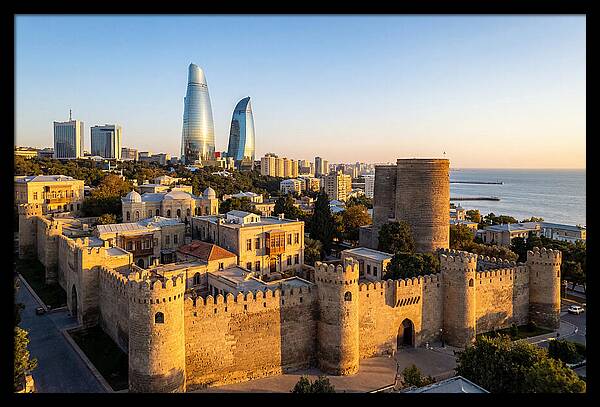 Bakus Old City Meets Modern Skyline