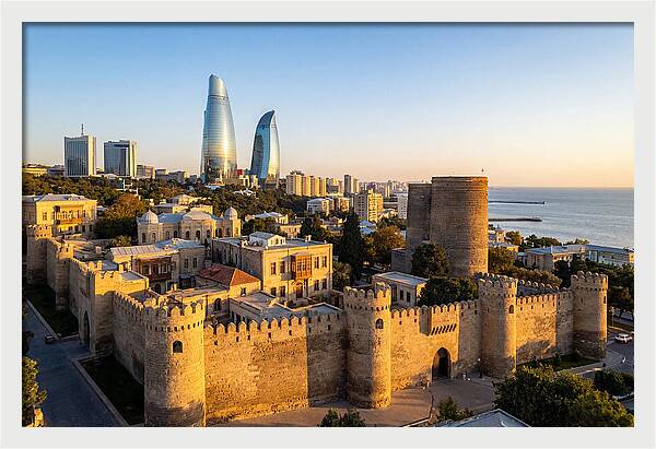 Bakus Old City Meets Modern Skyline
