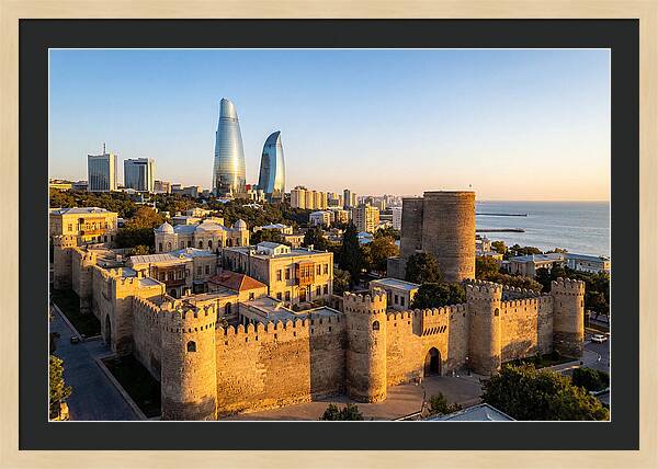 Bakus Old City Meets Modern Skyline