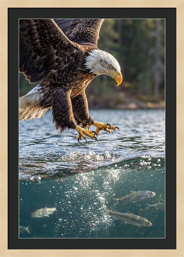 Bald Eagle Diving For Prey