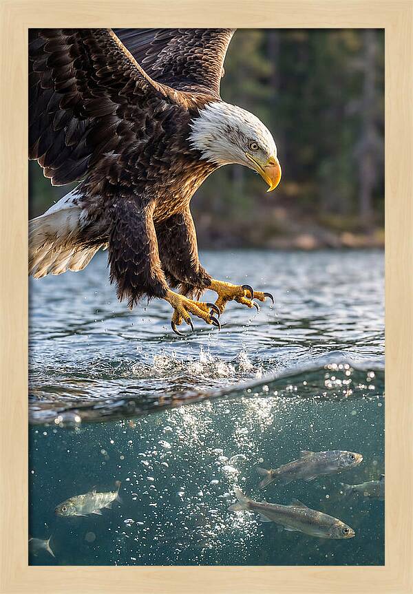 Bald Eagle Diving For Prey