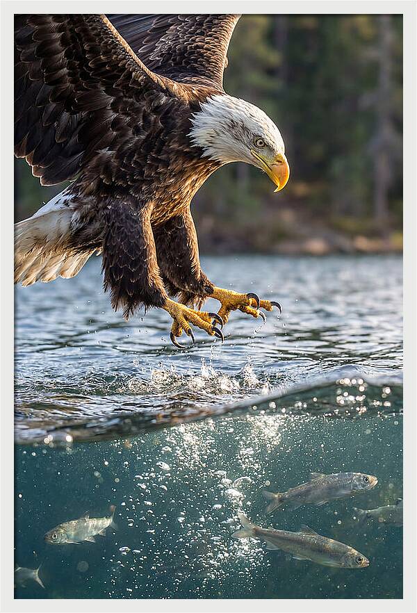 Bald Eagle Diving For Prey