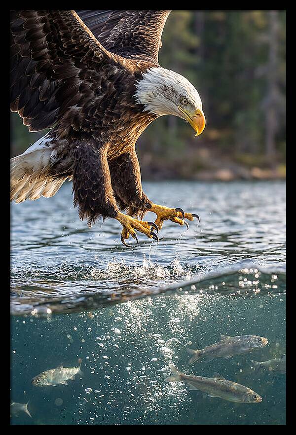 Bald Eagle Diving For Prey
