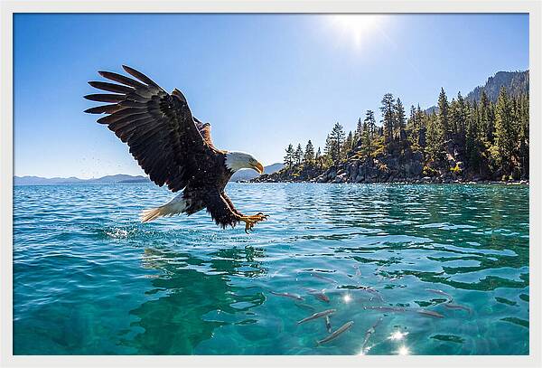 Bald Eagle Fishing In Clear Waters