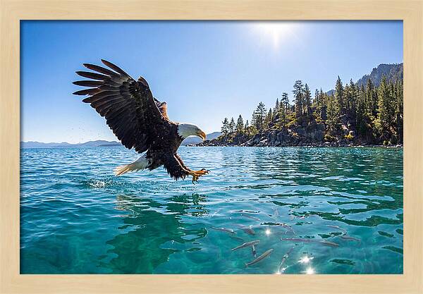 Bald Eagle Fishing In Clear Waters