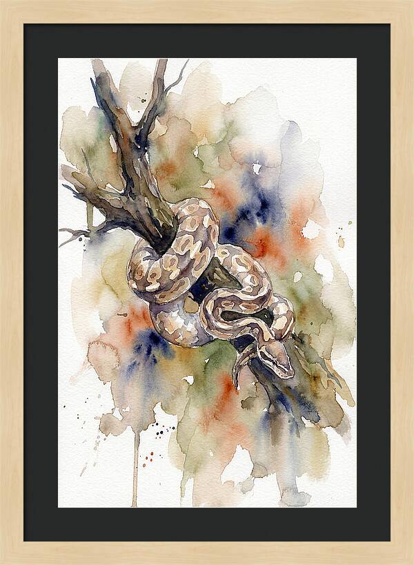 Ball Python Among Branches