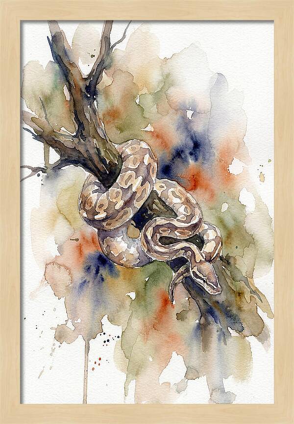 Ball Python Among Branches