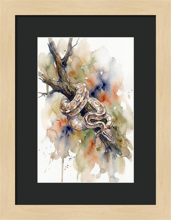 Ball Python Among Branches