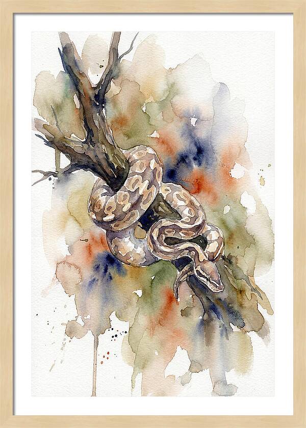Ball Python Among Branches