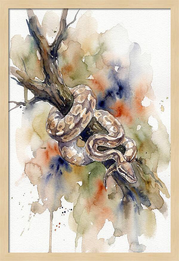 Ball Python Among Branches