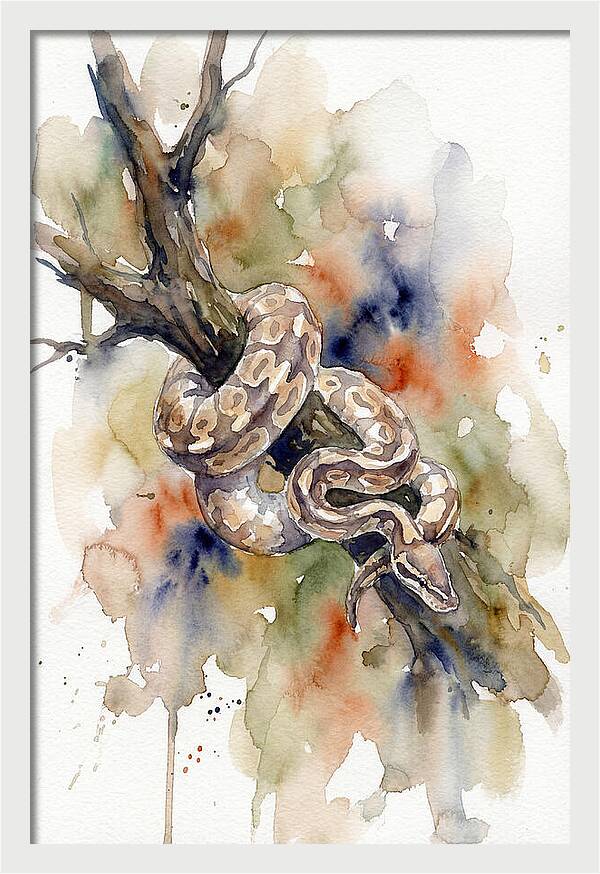 Ball Python Among Branches