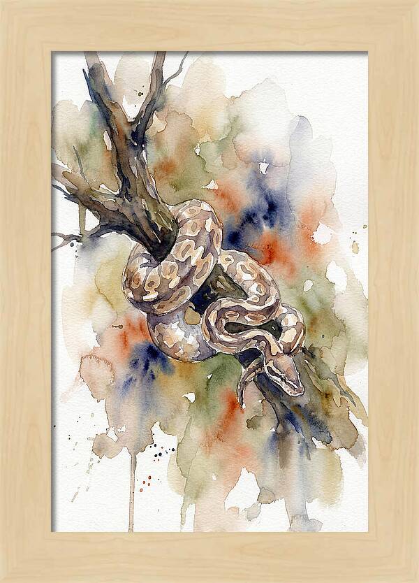 Ball Python Among Branches