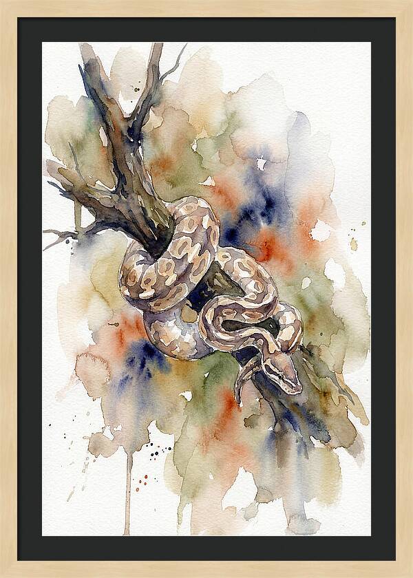 Ball Python Among Branches