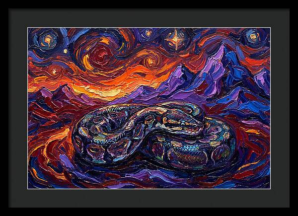 Ball Python In Vibrant Landscape