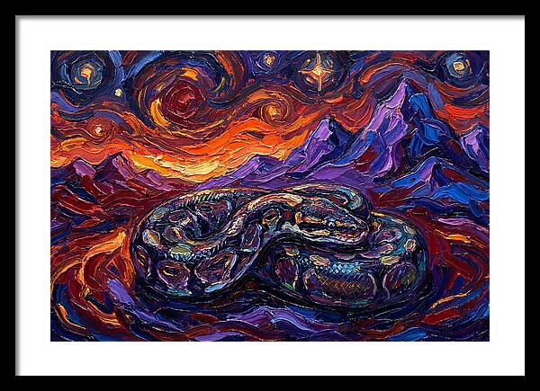 Ball Python In Vibrant Landscape