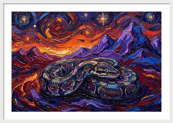 Ball Python In Vibrant Landscape
