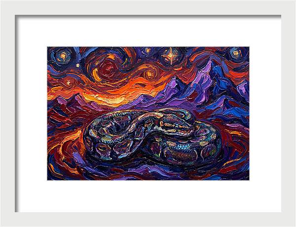 Ball Python In Vibrant Landscape